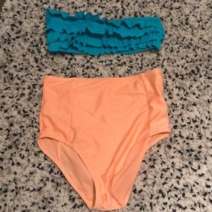 Cute high waisted bathing suit set
